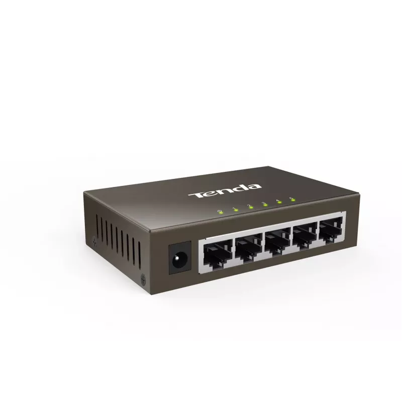 Nepārvaldāms slēdzis TENDA TEG1005D — 5x Gigabit RJ-45 porti, 10 Gbit/s pārslēgšanas jauda, pelēks