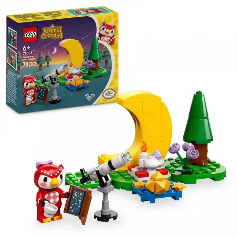 Būvējama rotaļlieta LEGO Animal Crossing Zvaigžņu vērošana ar Eifēmiju komplekts 77053