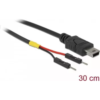 USB kabelis DeLOCK 85414 Mini-USB B 0,3 m Melns