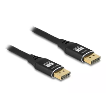 DeLOCK DisplayPort kabelis 8K 60 Hz 3 m Melns Metāls
