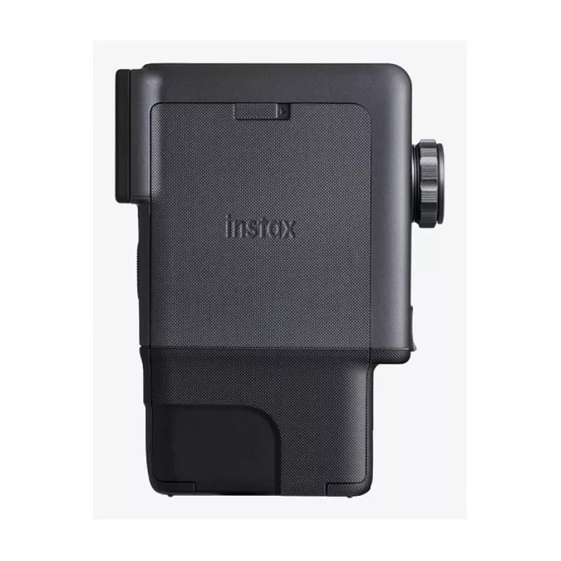 Momentānā drukas kamera Fujifilm Instax mini evo Cinema — 1/5 collu CMOS 2560×1920, attēls 62×46 mm, iebūvēta zibspuldze, melna