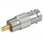 Mikroshēmas pārveidotājs Microconnect BNCRCAADAPTOR, RCA vīrišķais uz BNC sievišķo, sudraba krāsa
