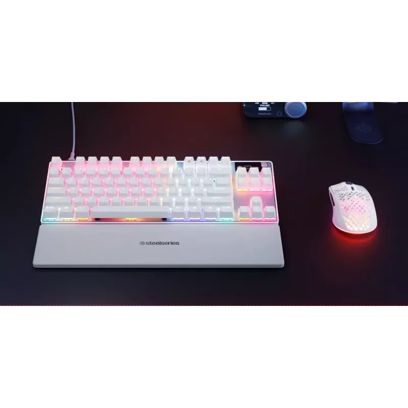 SteelSeries Apex Pro TKL Gen 3 tastatūra spēlētājiem, USB, ASV angļu izkārtojums, balta