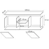 TV skapis SOHO 140 cm — krēmkrāsas virsma, melns rāmis