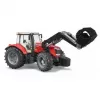 BRUDER Massey Ferguson 7624 ar frontālo iekrāvēju, sarkans, rotaļlieta traktors 1:16, 3+ gadi