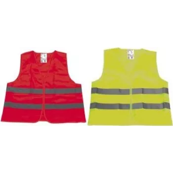 Drošības veste IWH 540313, augstas redzamības fluorescējošs poliesters, dzeltena, bezpiedurkņu aizsargapģērbs