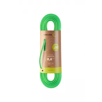 Edelrid Siskin Eco Dry kāpšanas virve, 8,6 mm, 70 m, neonzaļā krāsā