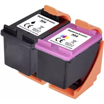 Renkforce tintes komplekts HP 304 (3JB05AE) saderīgs Kombinācijas komplekts Melna, Ciāna, Fuksīna, Dzeltena RF-I-HP304BKCMY RF-5628894