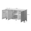 MARMO 3D kumode 150x45x80.5 cm balts matēts/marble balts