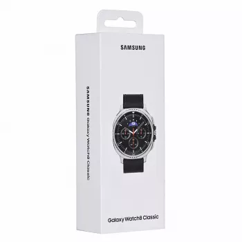 Samsung Galaxy Watch 8 Classic 3,3 cm (1,3 inch) AMOLED 46 mm Digitāls 438 x 438 pikseļi Skārienekrāns 4G Sudrabs Wi-Fi GPS (satelīts)