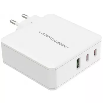 Iekštelpu lādētājs LC-Power LC-GAN-100 Universāls ātrās uzlādes balts