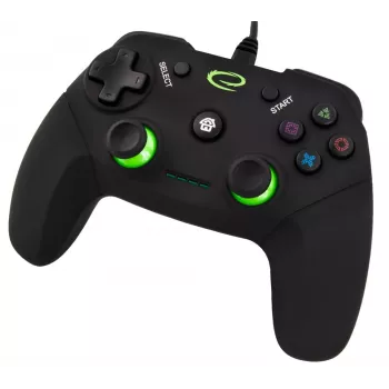 Spēļu kontrolieris ESPERANZA EGG110K vadu USB ar vibrāciju, 12 pogām, 1,5 m kabelis — PC un PS3