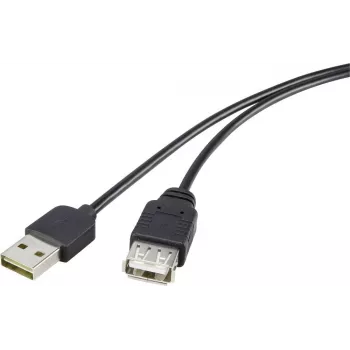 USB pagarinātājkabelis Renkforce Duplex 2.0 Reversible USB M to W 5V, 1365371