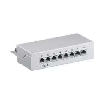 Wentronic Goobay CAT 6 Mini/Galda Sadales Panelis, 8 Porti, Pelēks - STP Ekranēts, Pelēks (93047)