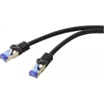 Renkforce RF-6830462 RJ45 tīkla kabelis, patch kabelis CAT 6a S/FTP 2,00 m Melns 1 gab.