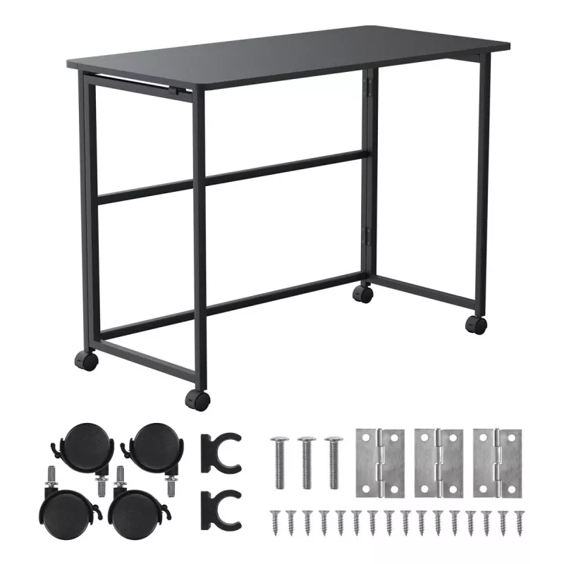 Saliekamais galds Maclean MC-1250 B, melns, mobilais, 100x50 cm, max. 50 kg