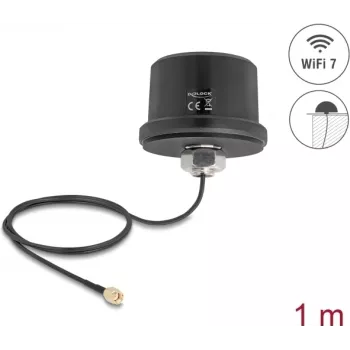 WiFi antena DELOCK 81468 RP-SMA savienotājs 3.1–3.5 dBi omnidirekcionāla