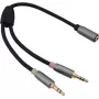 Adaptera kabelis helos 3.5 mm ligzda uz 2x 3.5 mm spraudņiem modelis 288716