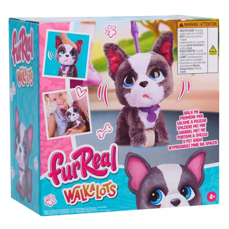 furReal Walk-a-Lots franču buldogs, rotaļu figūriņa