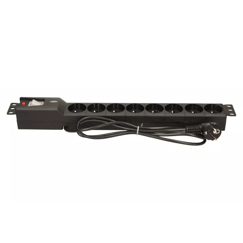 LESTAR LXARM 810 G-A K.:CZ 1,5M 19PDU Melns 8 kontaktligzdas 230 V 1.5 m