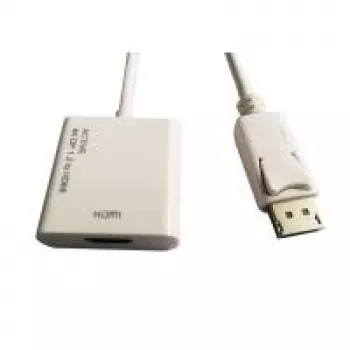 ROLINE DisplayPort–HDMI adapteris – aktīvs – v1.2 – DP kontaktdakša – HDMI ligzda – balts – 0,15 m (12.03.3160)