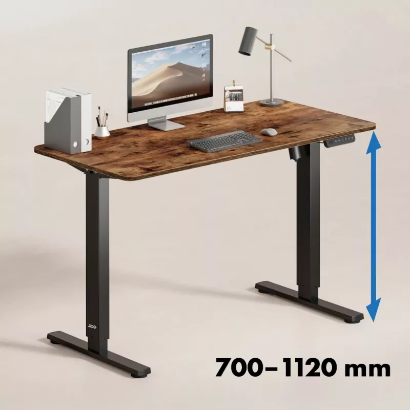 Ergo Office elektriski regulējams augstuma galds, max augstums 1160mm, max slodze 80kg, bez darba virsmas, melns, ER-400 B