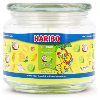 Haribo vaska svece Cylinder A2165 — zaļa, 95 mm augstums, 100×100 mm pamatne, iekštelpām, 1 gab.