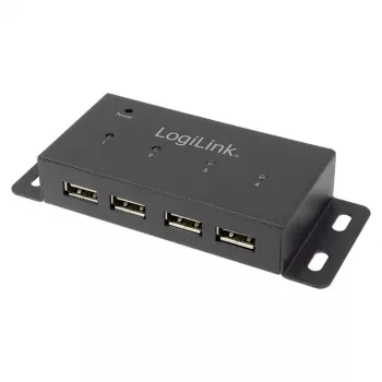 USB 2.0 centrmezgls LogiLink UA0141A, metāla korpuss, 4 porti