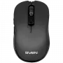Bezvadu pele Sven RX-560SW melna (klusas pogas, 6 pogas, 800-1600 DPI, Soft Touch, blistera iepakojums)