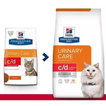 HILL'S PRESCRIPTION DIET Feline c/d Multicare Stress sausā barība kaķiem Vistas gaļa 8 kg