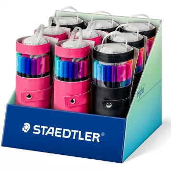Rakstāmspalvas finelineri Staedtler Triplus rPP 20 gabali, ūdens bāzes tinte, krāsu sortiments