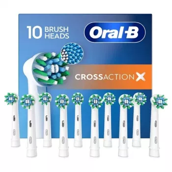 Nomaiņas birstes galviņas Oral-B Pro CrossAction, 10 iepakojumā, baltas