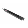 Lanberg PDU-05E-0200-IEC-BK strāvas sadales bloks 5 AC kontaktligzdas 1U Melns