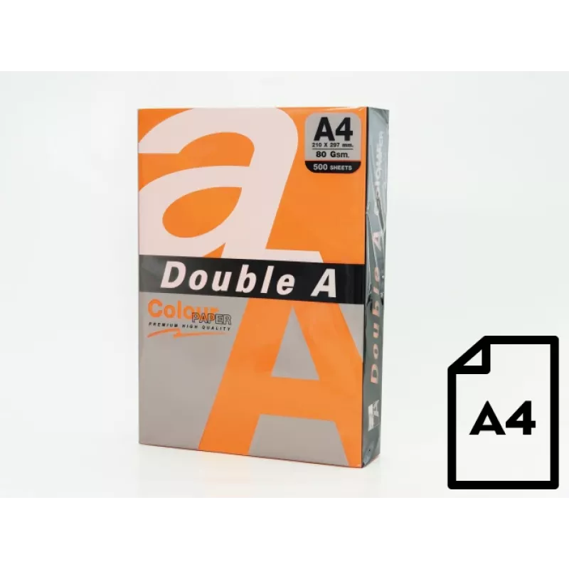 Krāsainais papīrs Double A, 80g, A4, 500 loksnes, Safrāns