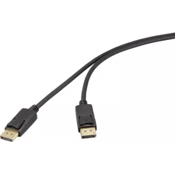 Renkforce DisplayPort Kontaktdakša Melna RF-6830476 4K UHD (RF-6830476)