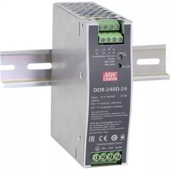 MEAN WELL DDR-240C-24 24V 10A 240W līdzstrāvas pārveidotājs DIN sliedei