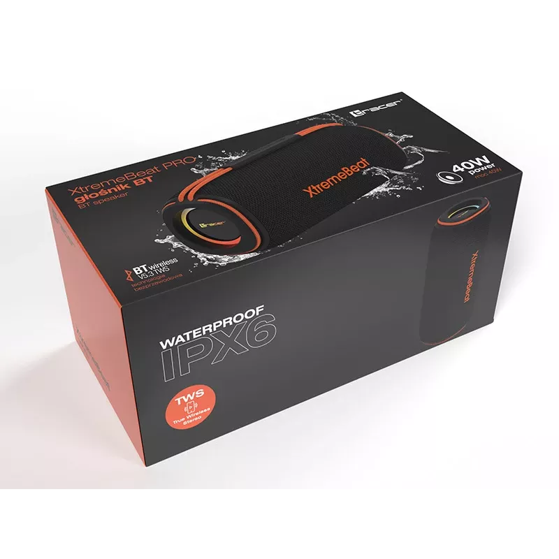 Tracer XtremeBeat Pro TWS portatīvais Bluetooth skaļrunis Melns 40 W