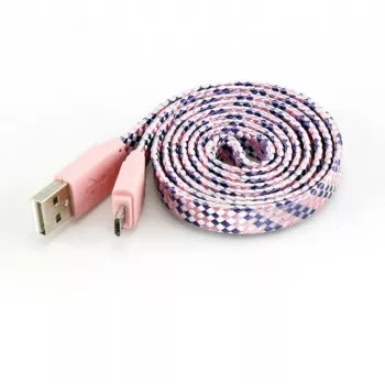 Sbox USB->Micro USB 2.0 M/M 1m krāsains blister rozā USB-103CF-P