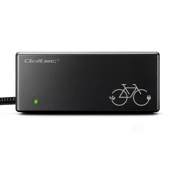 E-velosipēda lādētājs QOLTEC 36V–42V 2A ar GX12 3-pin savienotāju