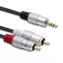 Audio kabelis Qoltec 52340 2m 2xRCA 3,5mm Melns