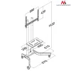 Maclean MC-739 profesionāls TV statīvs uz riteņiem, 32-65 collas (165,1 cm), līdz 40 kg, VESA līdz 400x600, melns
