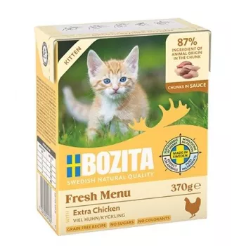 BOZITA Fresh Menu Kitten Chunks in sauce - slapjā kaķu barība - 370g