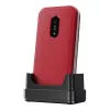 Doro Leva E22 saliekamais telefons, 2.8 collu (7.11 cm) ekrāns, Single SIM, 0.3 MP kamera, 1150 mAh, 127.8 g, Sarkans/Balts