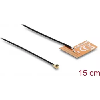 Antena DELOCK 2,4 GHz I-PEX MHF® I savienotājs omnidirekcionāla 2–3 dBi ar 15 cm FPC kabeli iekšējai līmējošai montāžai