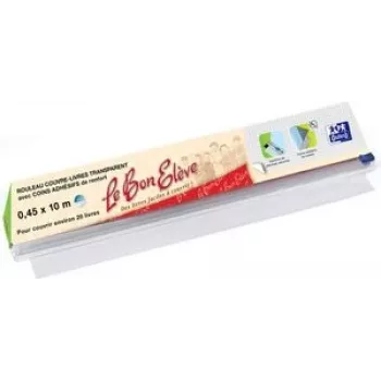 Elba Le Bon Elève caurspīdīgs PVC vāks grāmatām/žurnāliem 45 cm × 1 m