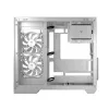 PC korpuss MODECOM Volcano Panorama Midi Tower balts — micro ATX, rūdīts stikls, ARGB, USB-C, atbalsta GPU līdz 400 mm