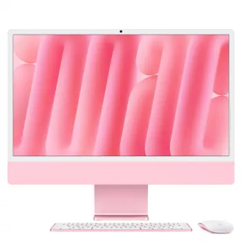 Apple iMac 24 inch Retina 4.5K M4, Rozā, 8-CPU/8-GPU, 16GB, 256GB, Vācu tastatūra, bez Gigabit Ethernet, Magic Mouse, MWUG3D/A