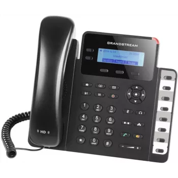 DECT telefons Grandstream GXP1628 — galda/sienas telefons, LCD 132x48 px, skaļrunis, 500 kontakti, RJ‑9 austiņas