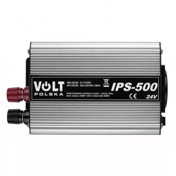 Strāvas invertors AZO 350/500W 24V uz 230V modelis 4PRZ24230IPS500, 350W nepārtraukta / 500W maksimālā