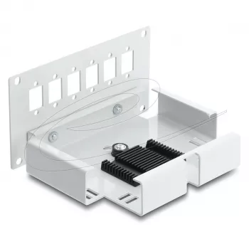 Patch panel DELOCK 6 portu SC simplex vai LC dupleks, pelēks metāls, DIN sliedes stiprinājums